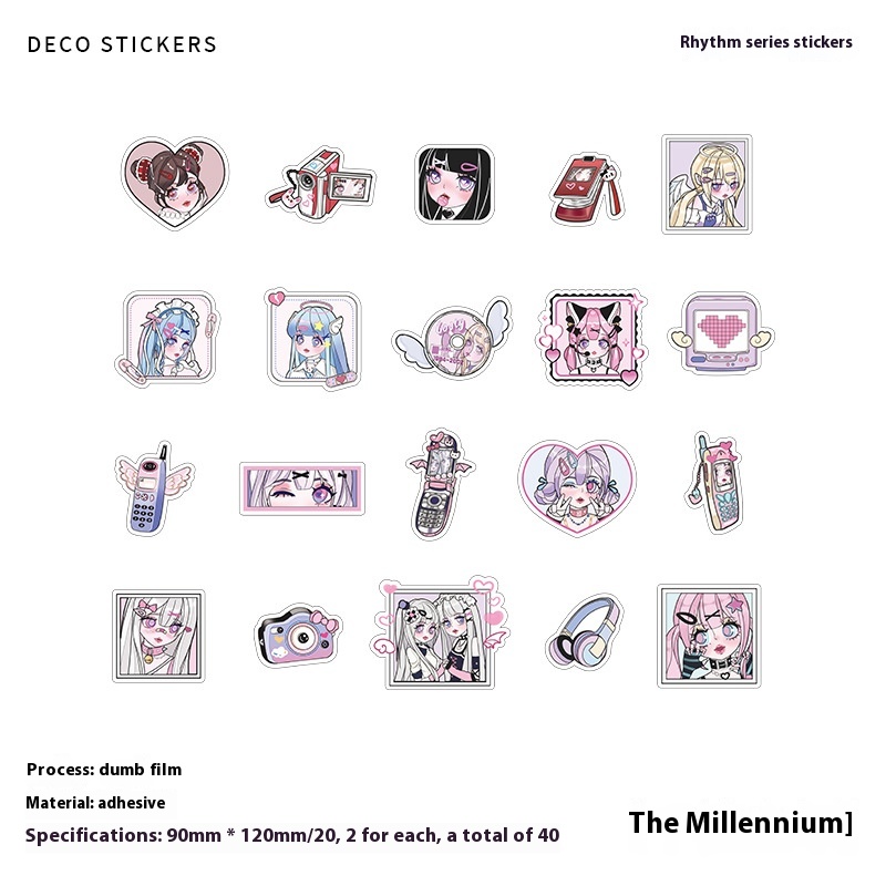 Paper More Matte Film Sticker Pack Rhythm Rhapsody Series Girl Outfit DIYNotebook Material Stickers4 Types