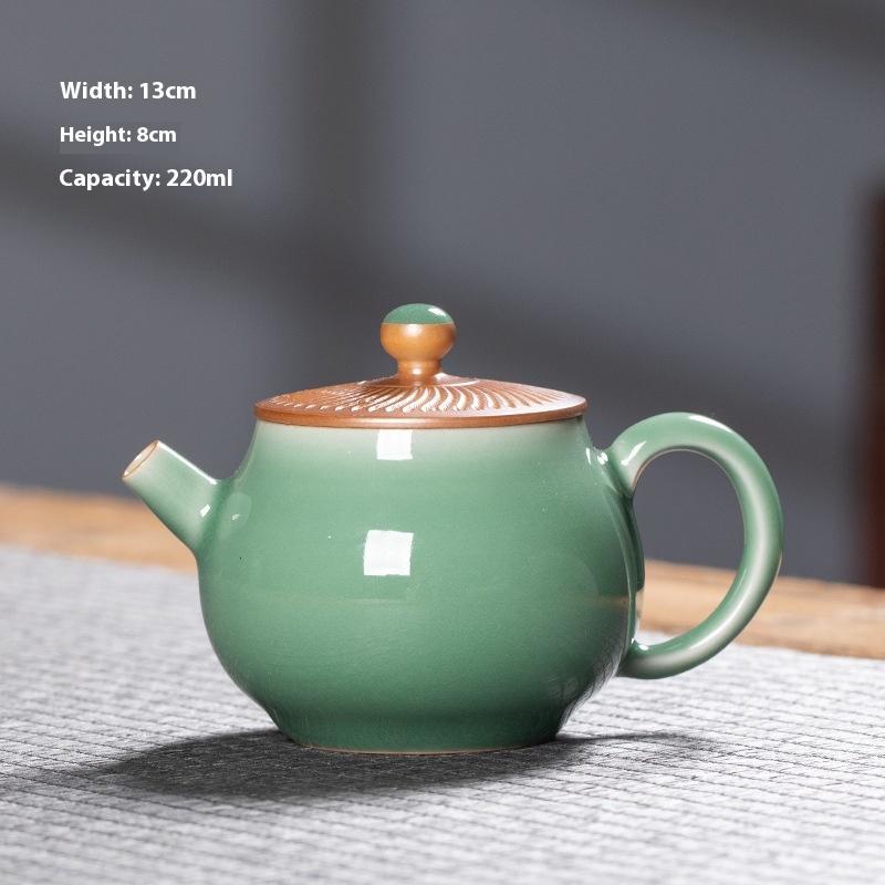 Kongshan Xinyu Longquan Celadon Tiaodao Gray Glaze Handmade Teapot Kung Fu Tea Set Ceramic Teapot