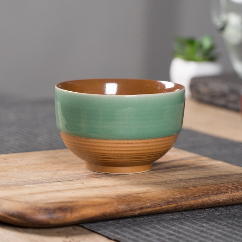 Empty Mountain Rain Creative Longquan Celadon Large Chinese Rice Bowl Ceramic Home B&BHotel Coarse Ceramic Bowl