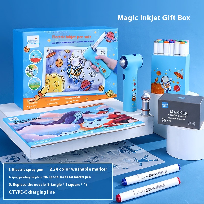 Tenwin Astronomy Marker Inkjet Set Primary School Students Children's Painting Interest Cultivation Enlightenment Puzzle Gift