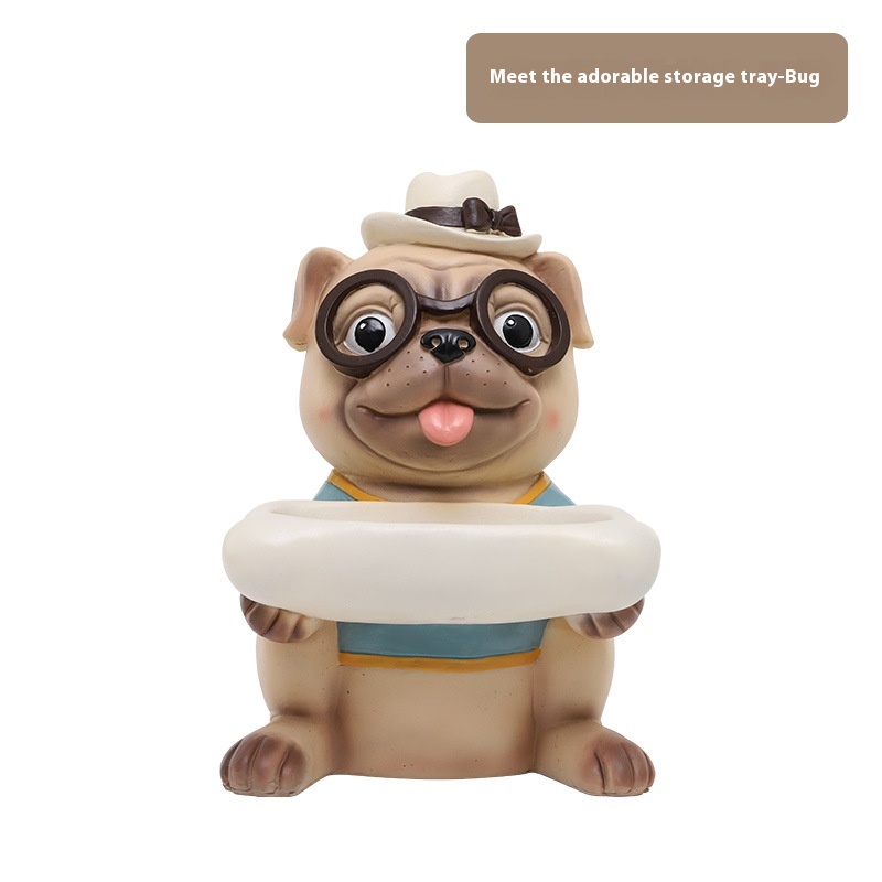 If The American Cartoon Resin Creative Deer Storage Tray Home Desktop Dog Tissue Box