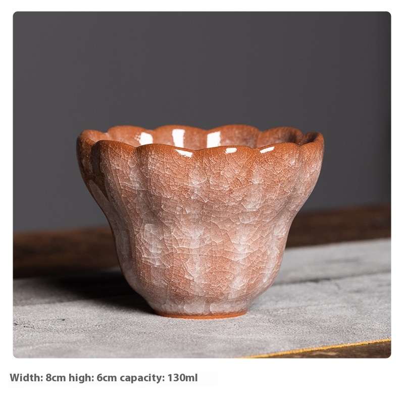 Empty Mountain Rain Longquan Celadon Red Ice Master Cup Ice Flower Tea Cup Ceramic Ice Crack Glaze Melts Ice When In Water Tea Cup