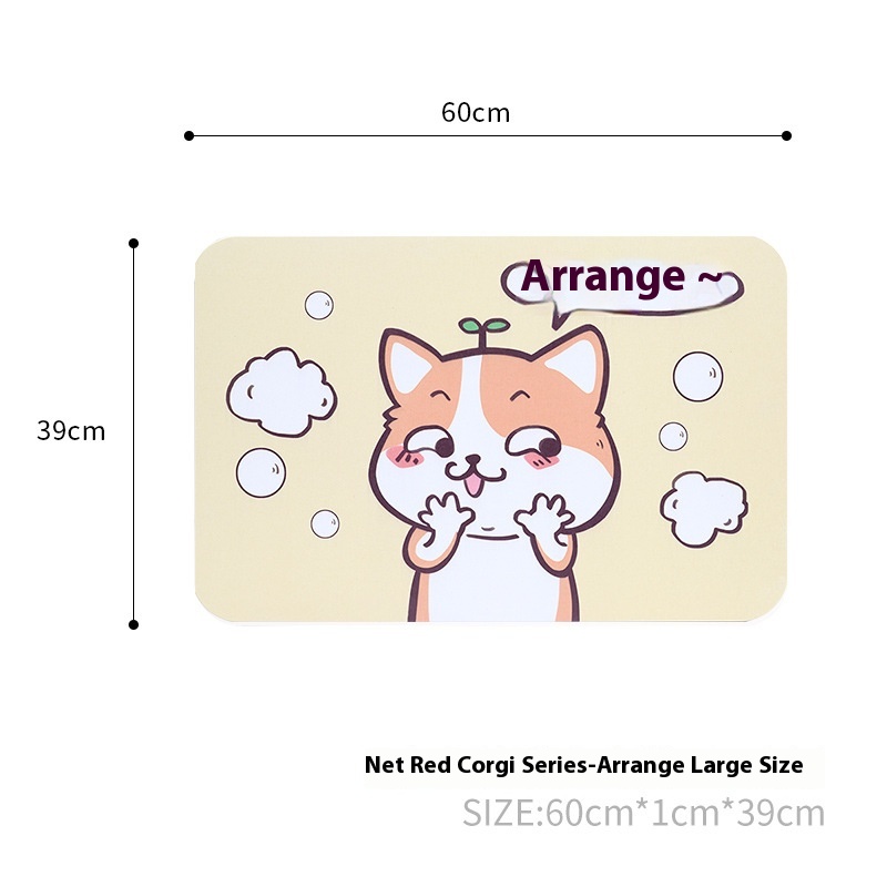 Creative Internet Celebrity Corgi Diatom Mud Floor Mat Home Bathroom Diatomite Anti-slip Water Absorption Quick-drying Foot Mat