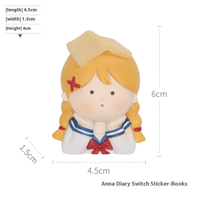 If Zakka Cartoon College Style Girl Resin Wall Switch Stickers Creative Girl Heart Wall Stickers Decorations