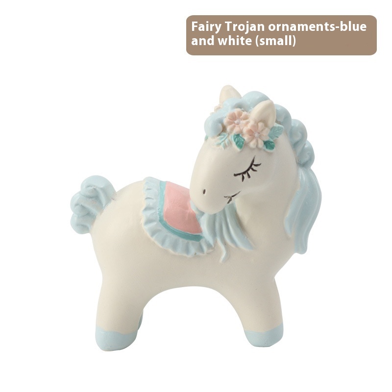 If The Creative European Cartoon Resin Wooden Horse Ornaments Office Living Room Desktop Decoration Crafts