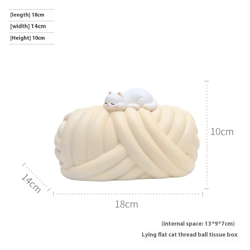 Direct Sale Resin Creative Thread Ball Tissue Box Crafts Home Office Desk Paper Storage Box