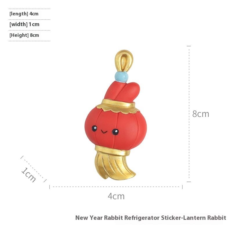 Creative Chinese Style Year Festive Rabbit Year Resin Refrigerator Magnet Home DIYMagnetic Sticker Car Air Outlet Accessories