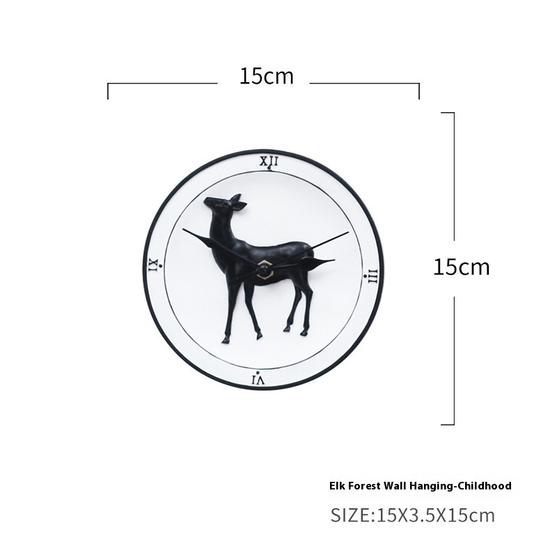 If The Elk Forest Wall Hanging Creative Home Living Room Background Wall Resin Clock Hook