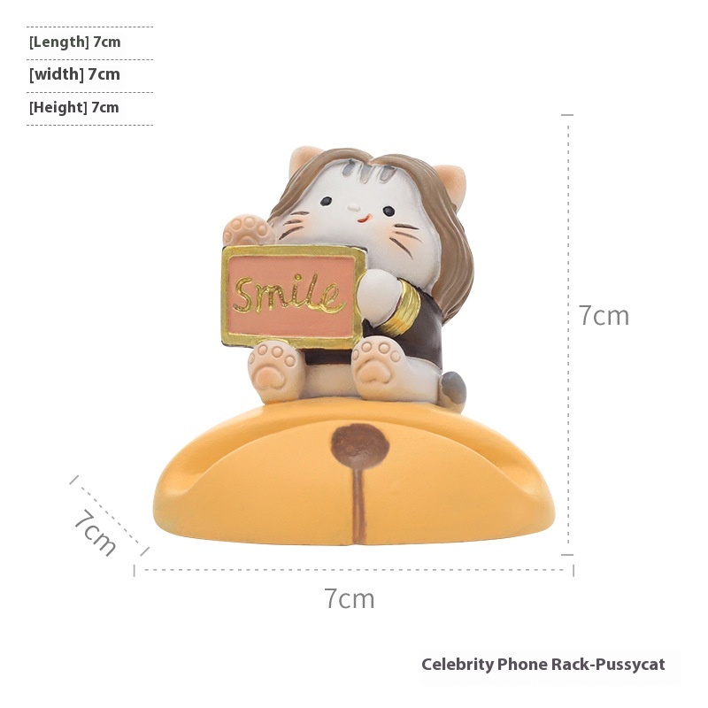 Desktop Ornaments Mobile Phone Holder Resin Creative Cartoon Rabbit Student Lazy Chase Drama Tablet Phone Holder Gift