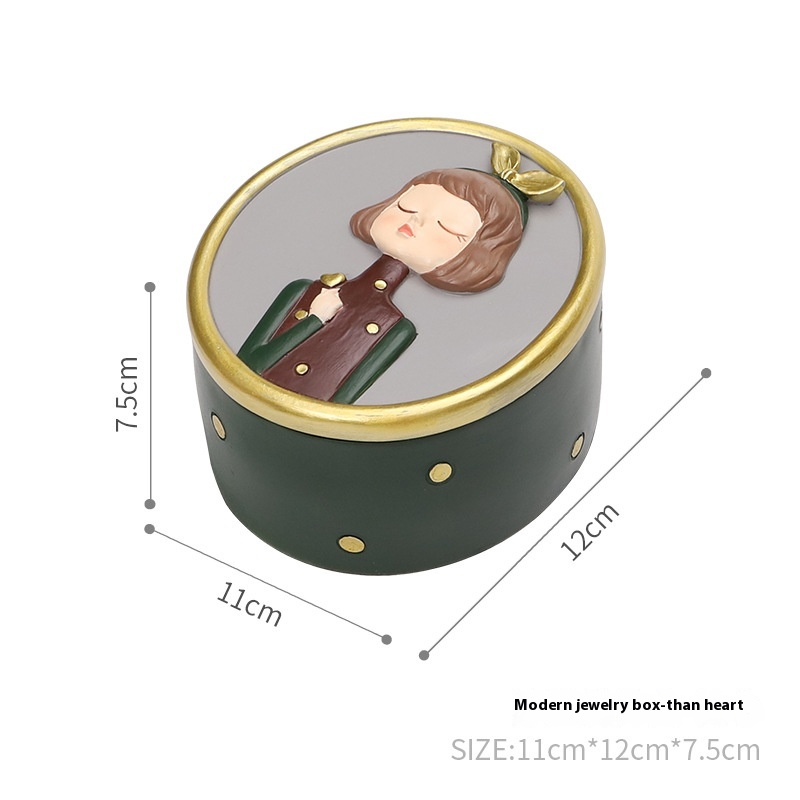 If The Bubble Girl Jewelry Storage Box Resin Crafts Creative Home Desktop Decoration Ornaments Storage