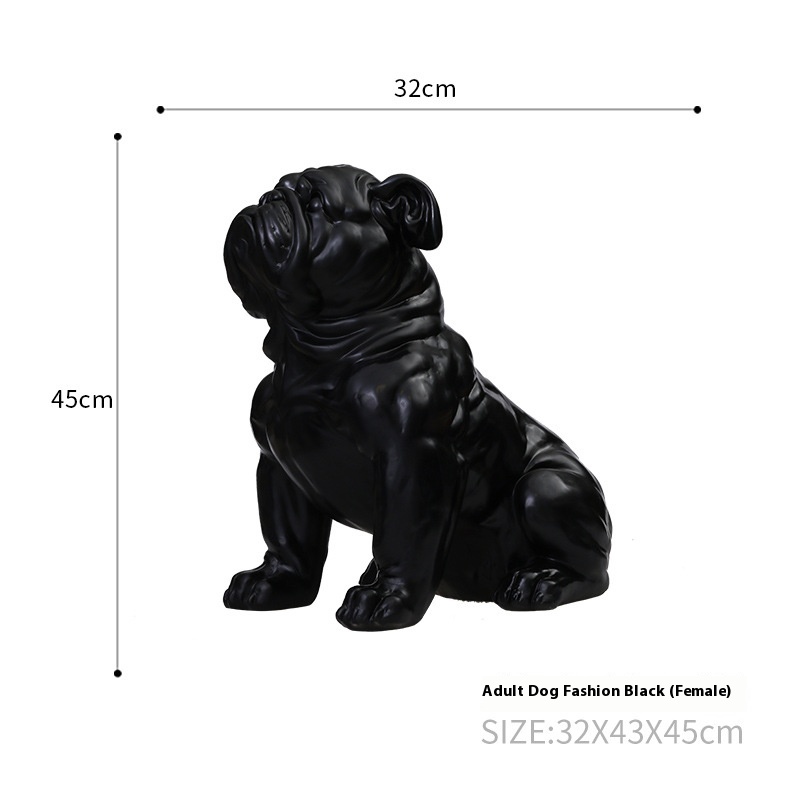 If The Creative Simulation British Bulldog Model Resin Crafts Ornaments Garden Home Decoration Ornaments