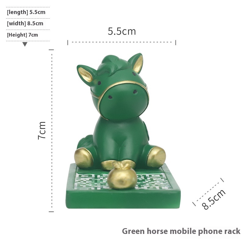 Modern Simple Creative Green Horse Resin Desktop Mobile Phone Stand Home Office Ipad Tablet Computer Chasing Drama Stand