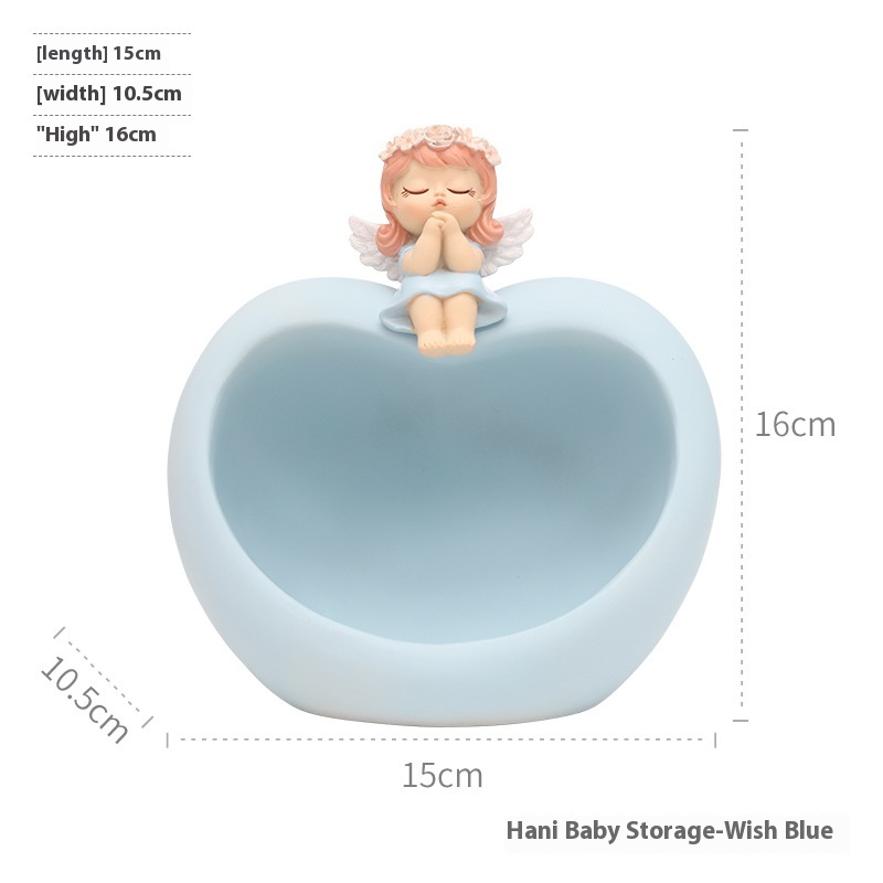 If The Home Entrance Key Storage Ornaments Resin Creative Cartoon Angel Storage Box Opening Housewarming Gift