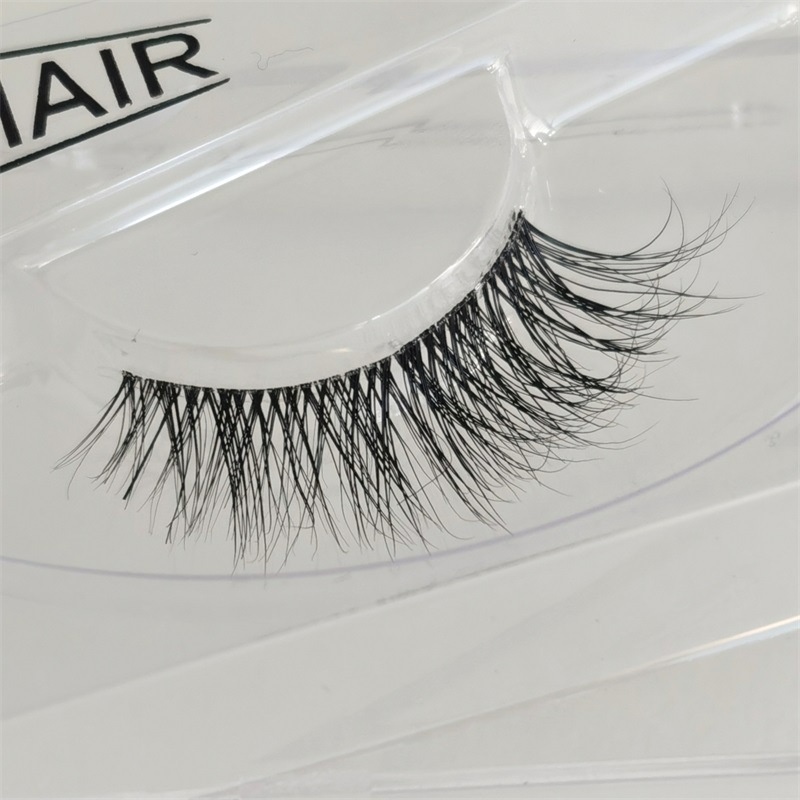 Half Eye False Eyelashes Cat Eye Mink Hair Transparent Stem Natural Thick Cross Fox Eye Short Outside Long No.21