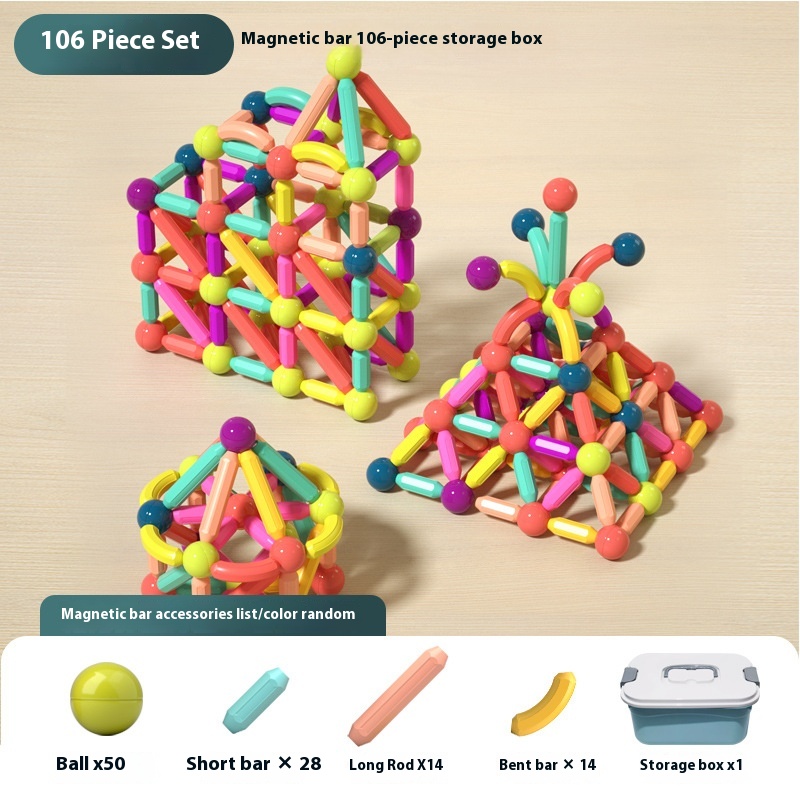 Variety Of Magnetic Sticks For Boys And Girls3-year-old Baby Intelligence Puzzle6 Children's Educational Building Blocks Assembled Magnetic Toys
