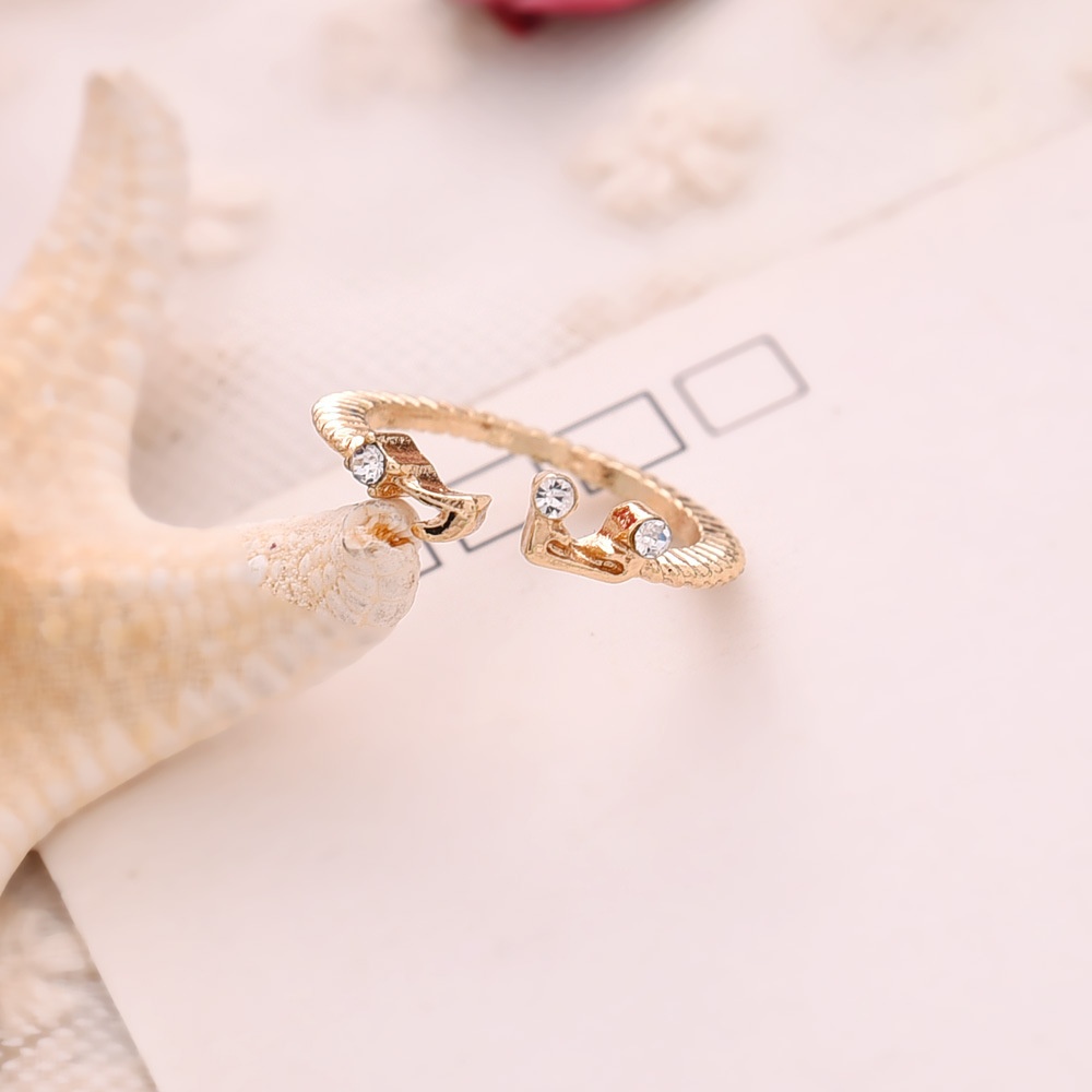 Korean Fashion Musical Note Ring Open Alloy Diamond Ring
