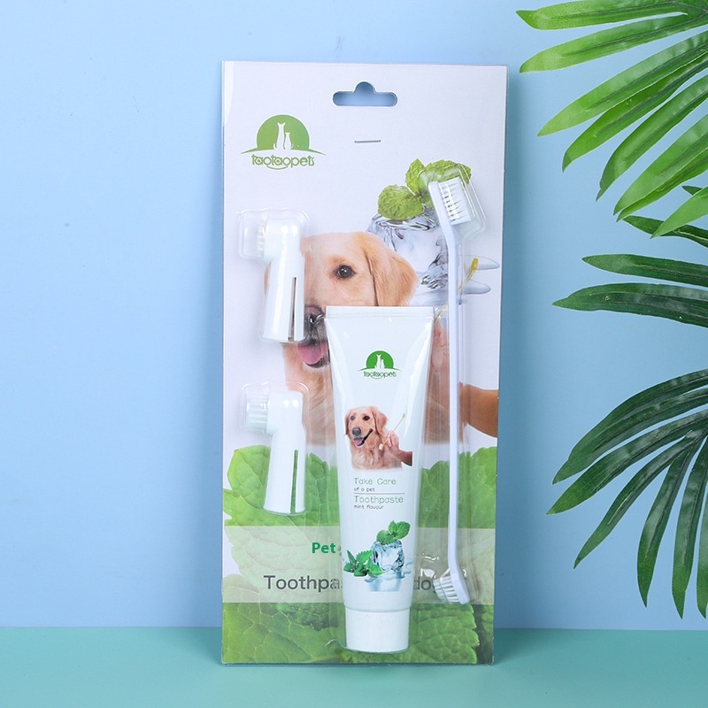 's Pi Pi Tao Pet Toothbrush Set For Dogs Oral Care,Cleaning Teeth,Deodorizing Toothpaste