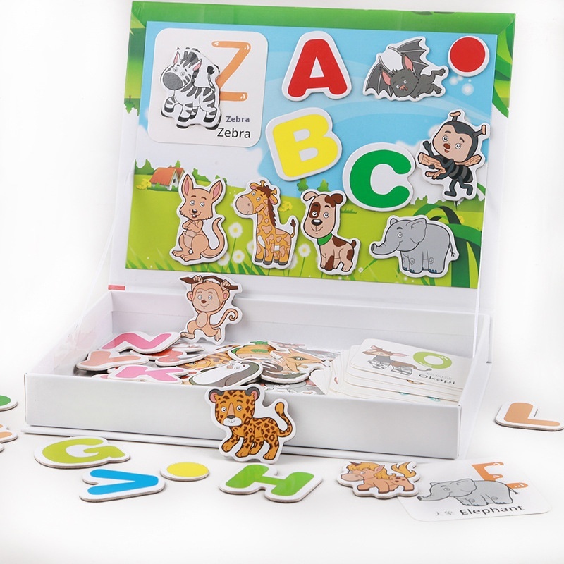 Children's Alphabet Animal Matching Cards Early Education Literacy Cognitive Matching Children's Educational Jigsaw Puzzle