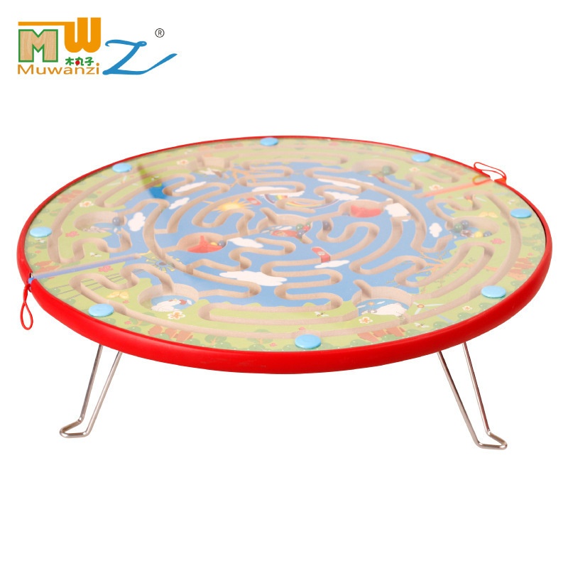 Wooden Balls Magnetic Iron Pen Maze Walking Beads Treasure Farm Paradise Desktop Toys