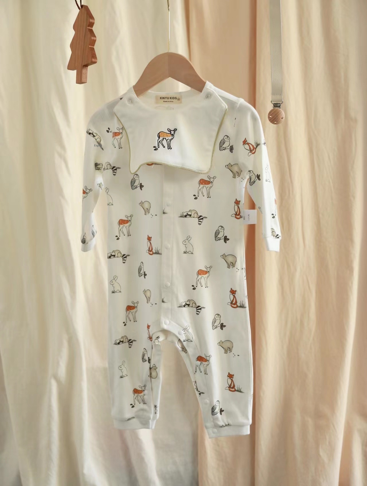 Baby Jumpsuit Spring Style A-type Base Underwear Pure Cotton Romper Crawling Clothes1-year-old Baby Long-sleeved Jumpsuit