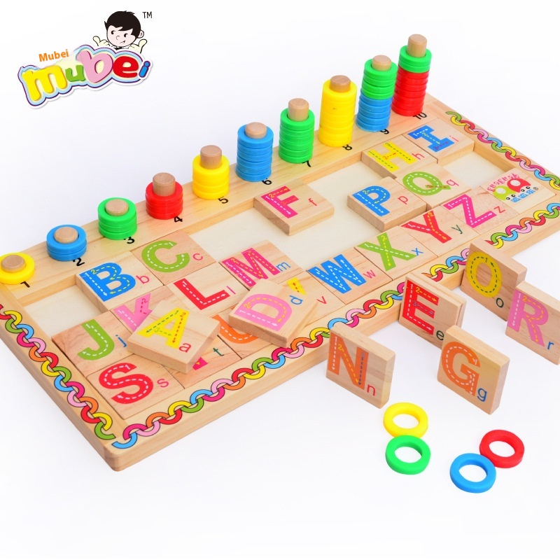 Direct Sale Children's Educational Early Education Wooden Toys Wooden Teaching Logarithmic Board Building Blocks
