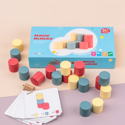 Children's Early Education Educational Toys Cylindrical Colorful Building Blocks Educational Montessori Rubik's Cube Stacking Music Enlightenment Toys