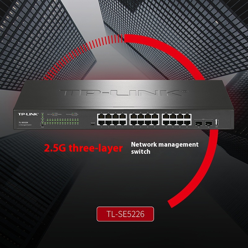 TP-LINKTL-SE522620,000 Gigabit SFP+Optical Port24 Electrical2.5 GNetwork Port Three-layer Network Switch