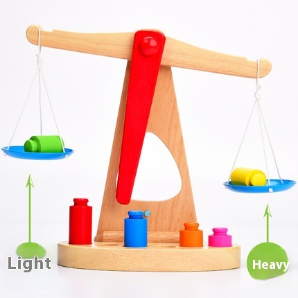 Children's Early Education Enlightenment Balance Kindergarten Large Class Middle Class Teaching Aids Montessori Balance Scale Wooden Toys