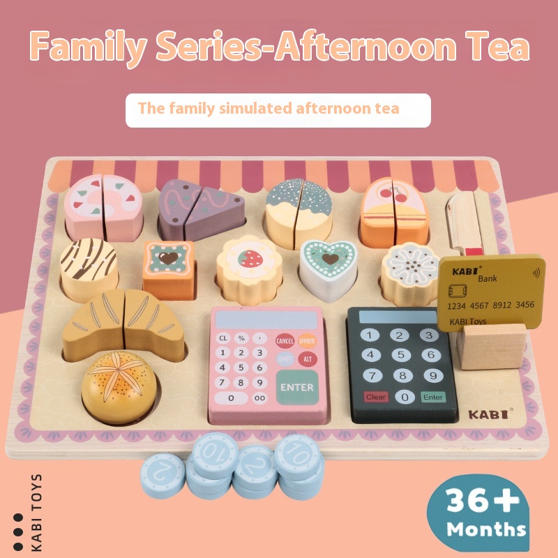 Wooden Children's Simulation House Macaron Food Pastry Cognitive Role Play Toys