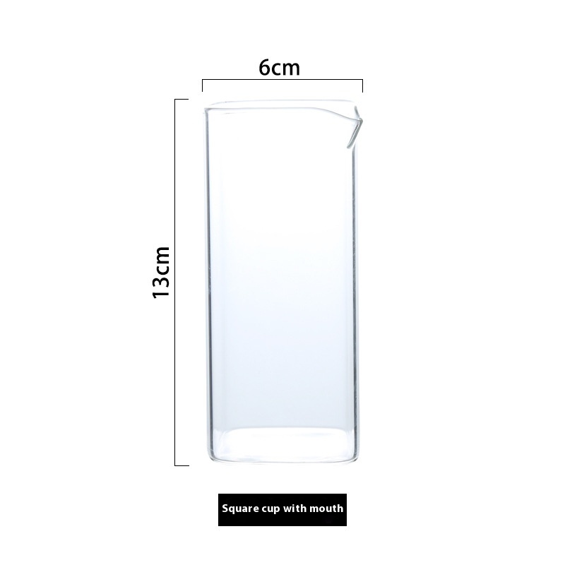Nordic Square Heat-resistant Explosion-proof Glass Water Cup Creative Home Breakfast Milk Cup Juice Cup Mug