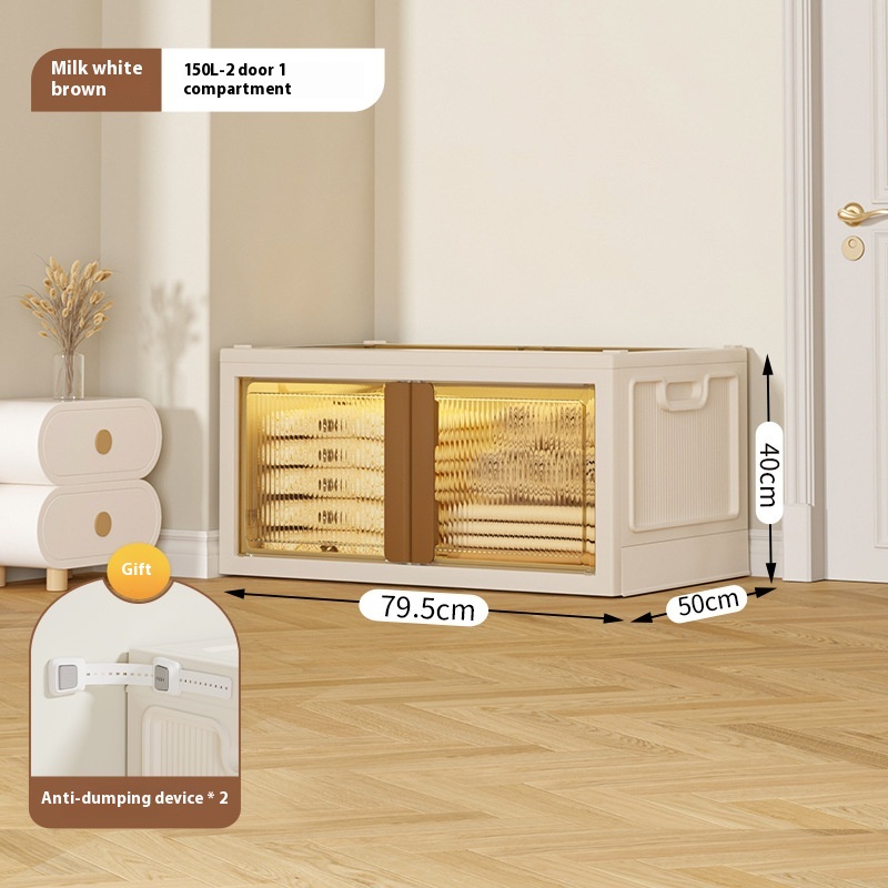 Household Large Capacity Floor-standing Wardrobe Storage Box Light Luxury Cloakroom Dustproof Storage Wardrobe Bedroom Simple Wardrobe