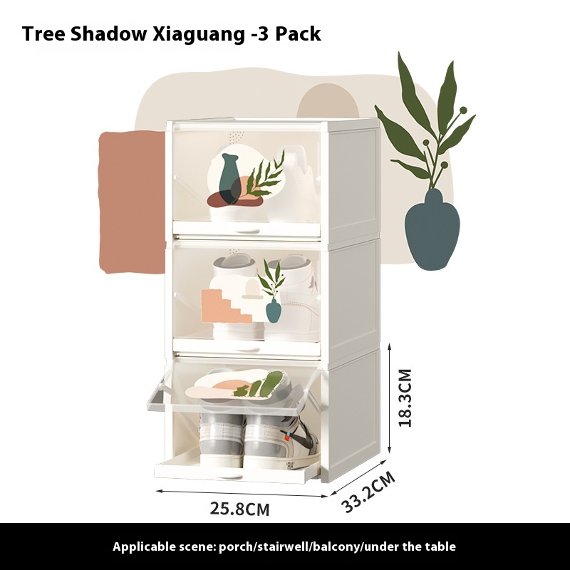 Household Fun Shoe Storage Box Can Be Stacked Drawer-style Simple Shoe Cabinet Plastic Pull-out Dustproof Large Shoe Box