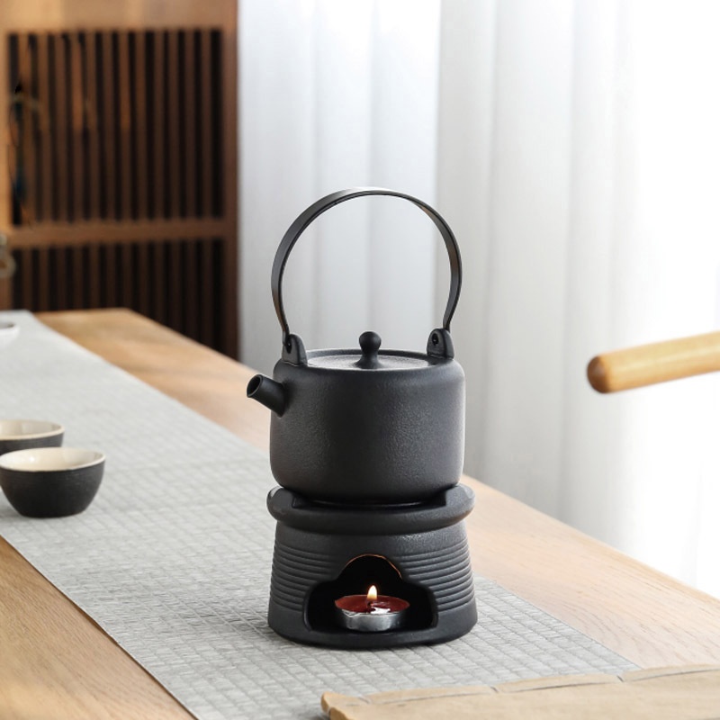 Coarse Pottery Warm Tea Set Household Kung Fu Tea Set Teapot Single Pot Warm Tea Stove Complete Set Living Room Office Winter Warm Tea