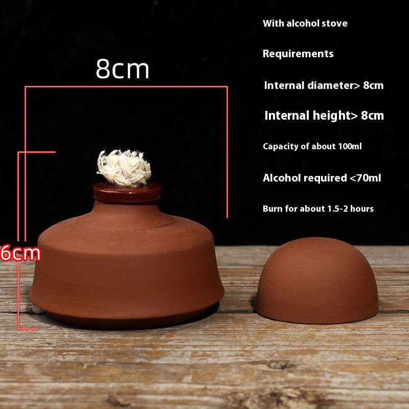 Warm Tea Set Red Clay Tea Stove Tea Set Alcohol Stove Tea Stove Travel Outdoor Environmental Protection Water Boiling Kung Fu Oil Lamp Alcohol Lamp