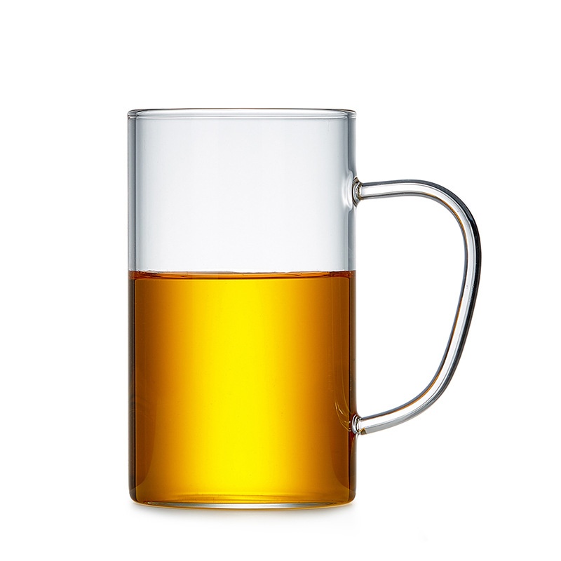 Simple Thickened Glass Cup With Handle For Office Transparent Tea Cup For Home Use