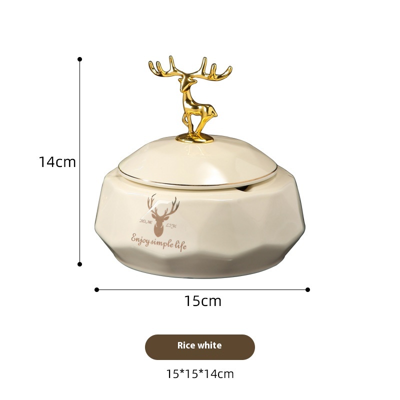 Nordic Chessboard Pattern Ceramic Ashtray Creative Household Ashtray With Lid Chaozhou Ashtray Personalized Decoration Storage