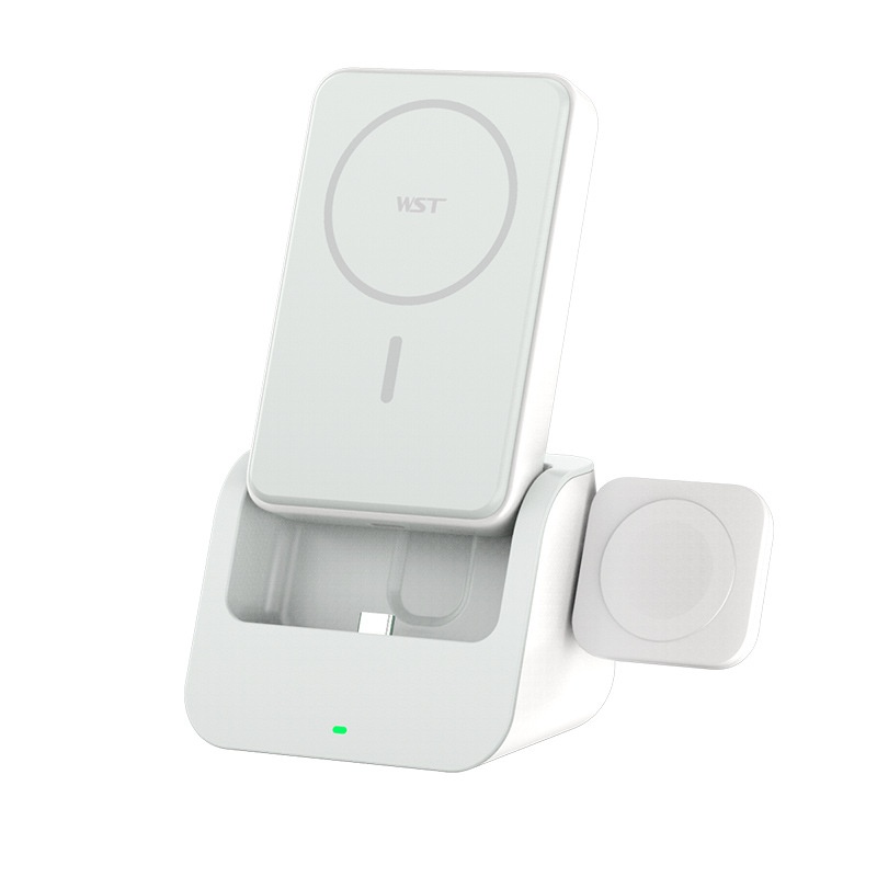 Magnetic Wireless Power Bank With Phone Stand,10,000m Ah3-in-1 Multifunctional Charging Dock And Portable Power Bank