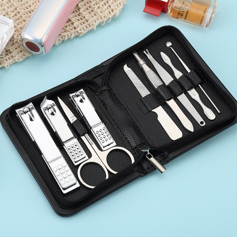 Nail Clipper Set9 Pieces Zipper Bag9 Pieces Set Nail Clippers Beauty Tools Manicure Set