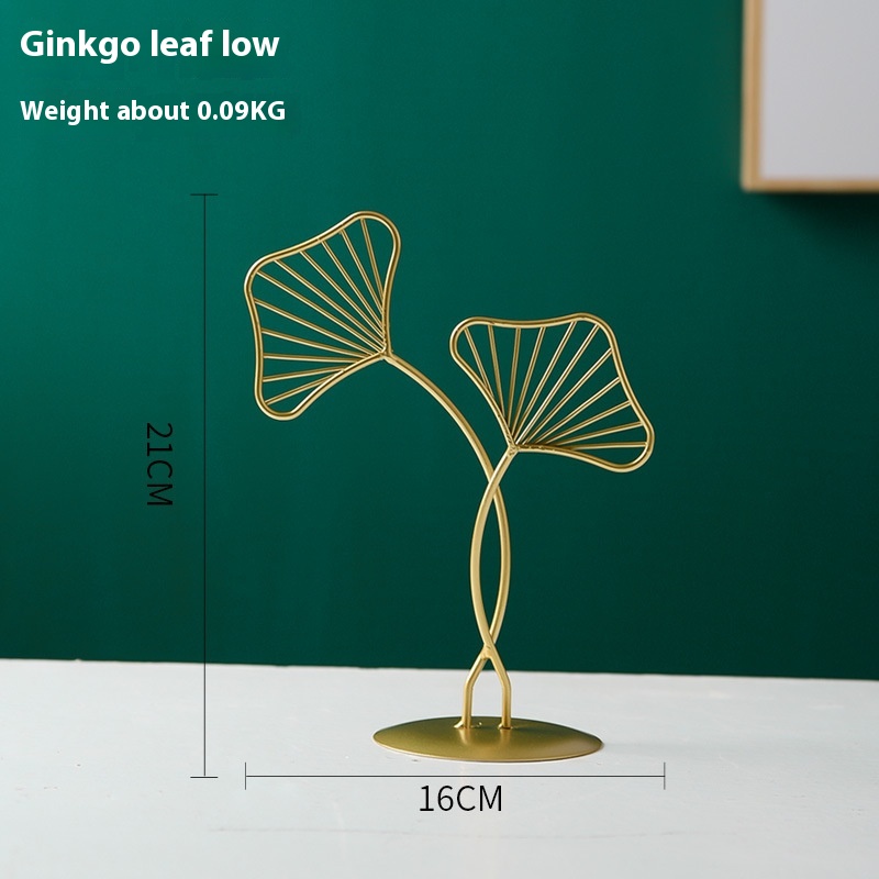 Nordic Simple Creative Metal Ornaments Ginkgo Leaf Ornaments Home Living Room TVCabinet Porch Net Red Ornaments