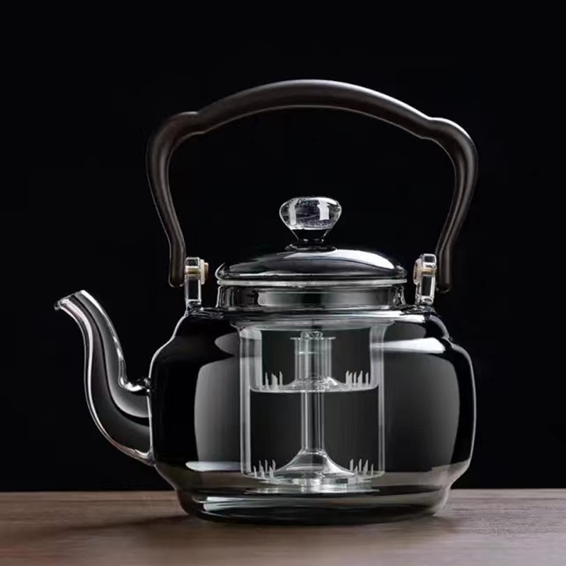 Household1200ml Ash Starry Sky Steaming Integrated Handle Kettle Electric Ceramic Stove Steaming Teapot Office Tea Maker Dual Purpose