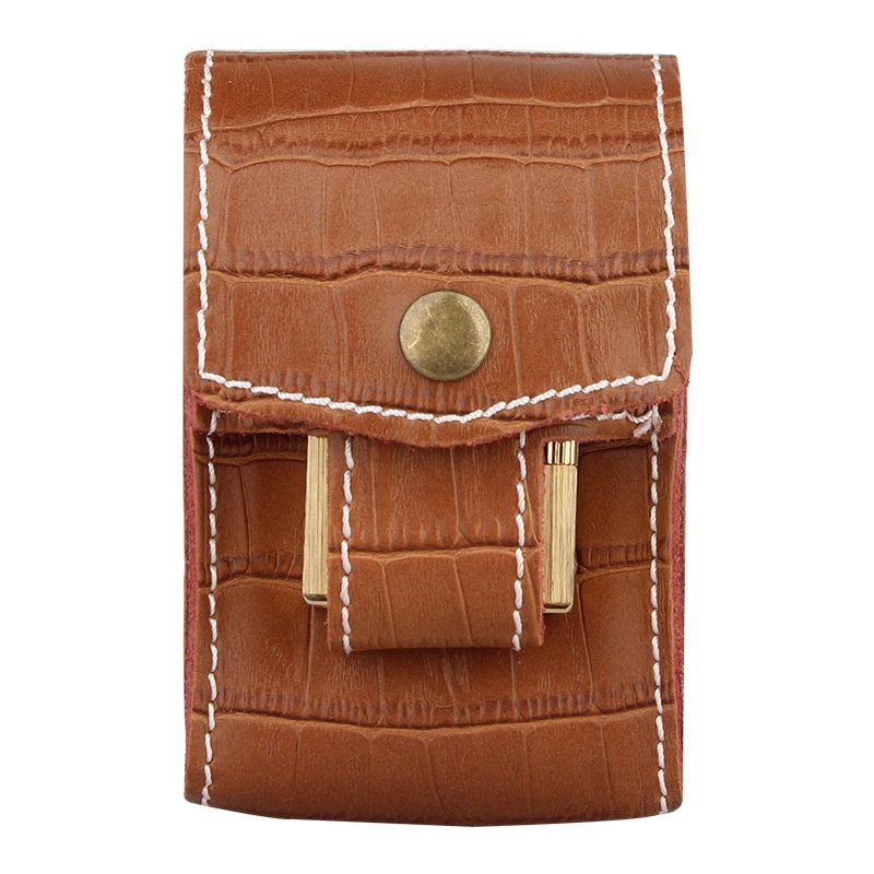 Genuine Leather Cigarette Case Portable Cigarette Storage Bag Outdoor Travel Lighter Cigarette Storage Box
