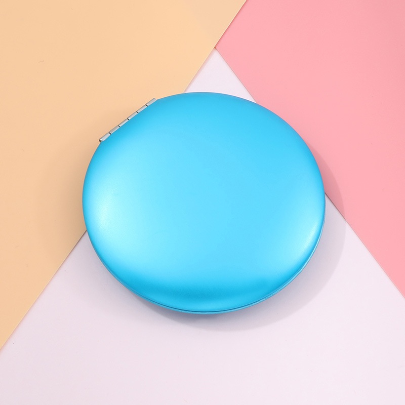 Aluminum Mirror Makeup Mirror Small Mirror Female Folding Portable Student Portable Small Flip Round Small Ultra-thin Simple