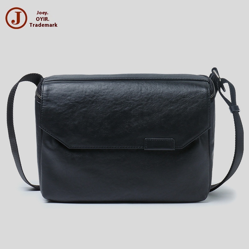 Korean Style Versatile Men's Messenger Bag Fashionable Young Men's Bag Small Backpack Personality Genuine Leather Shoulder Bagy Men