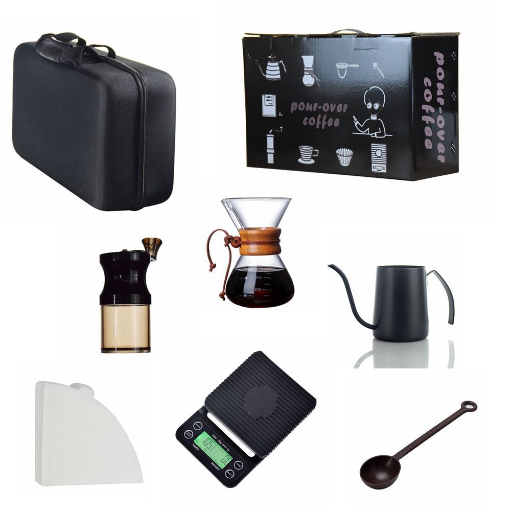 V60 Travel Hand Brewed Coffee Pot Set Hand Brewed Coffee Gift Box Grinder Electronic Scale Hand Brewed Coffee Pot Clearance Special Price
