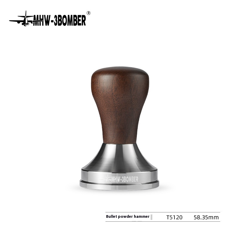 MHW-3 BOMBERBomber Coffee Powder Tamper Walnut Handle Bullet Italian Powder Hammer58mm Universal