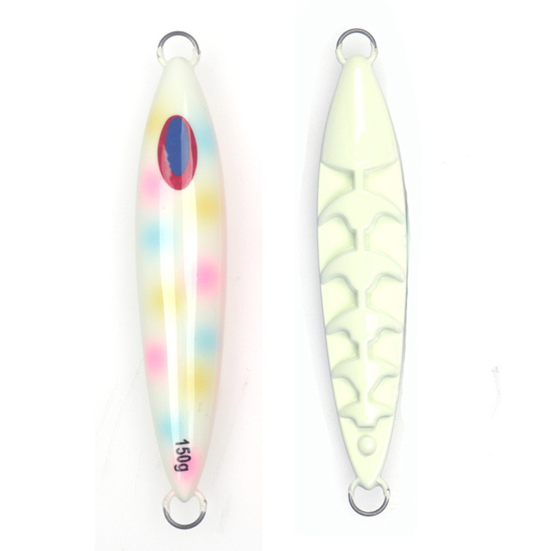 Iron Plate Bait Jig Sea Fishing Fast Sinking Iron Plate Bait100g120g150g Lead Fish Double-sided Luminous Dragon Fish Bone Lure Bait