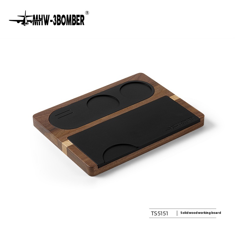 MHW-3 BOMBERBomber Solid Wood Work Board Coffee Machine Handle Filling Platform Powder Hammer Storage Board