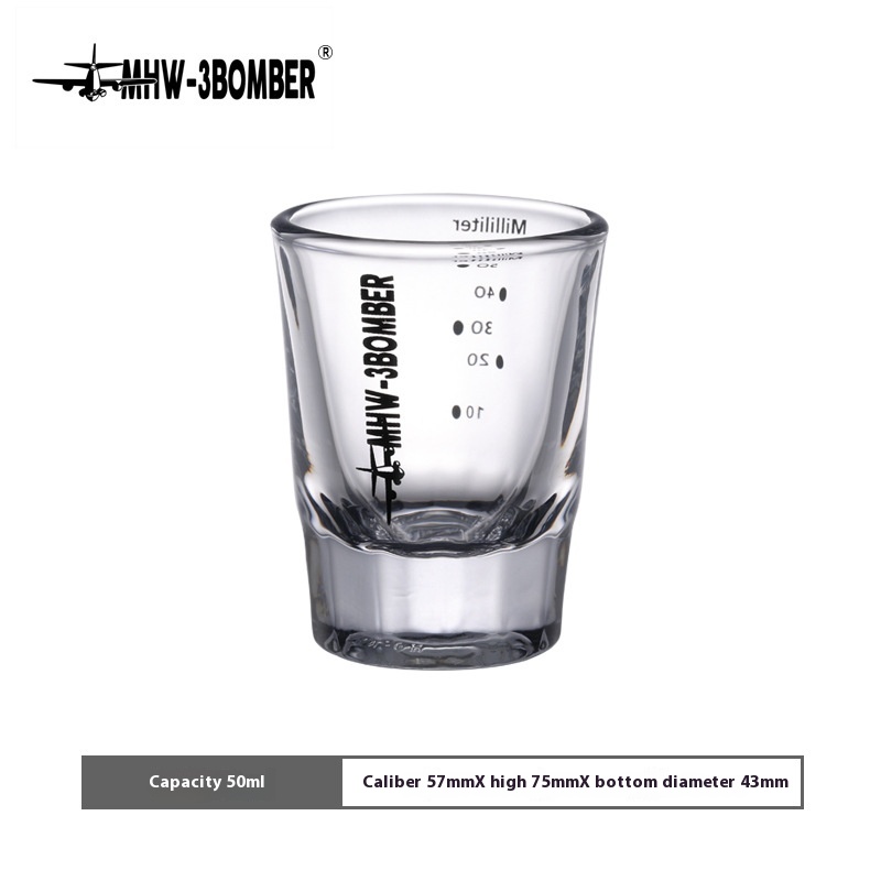 MHW-3 BOMBERBomber Coffee Measuring Cup Shot Cup With Scale50 MLOunce Cup Italian Espresso Cup