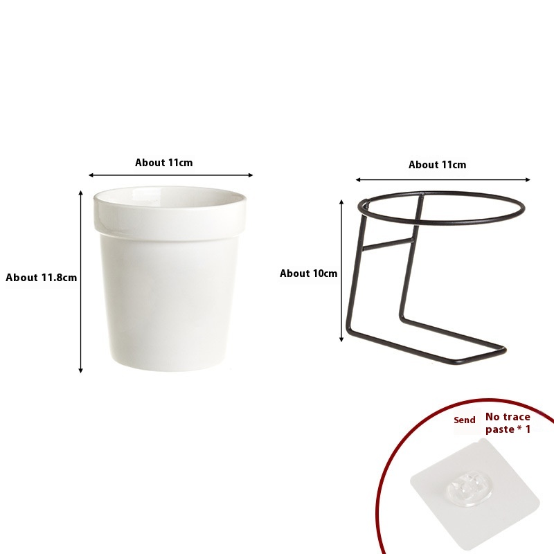 Simple Ceramic Flower Pot Wall-mounted Succulent Potted Balcony Green Plant Flower Pot Creative Decoration