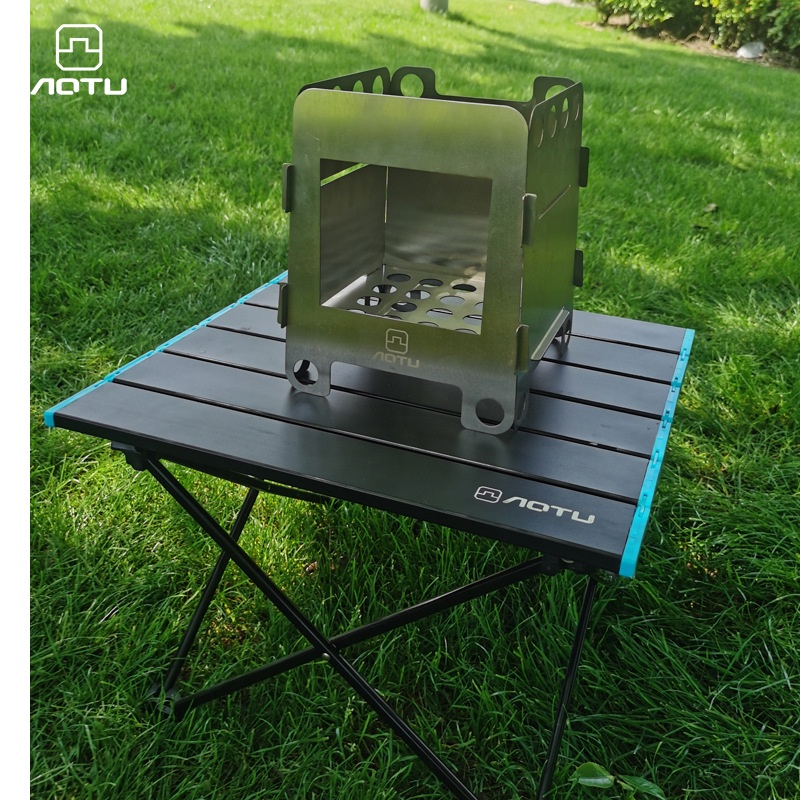 Large Outdoor Stainless Steel Wood Stove Portable Folding Stove Barbecue Camping Wood Gas Stove Picnic Picnic Stove
